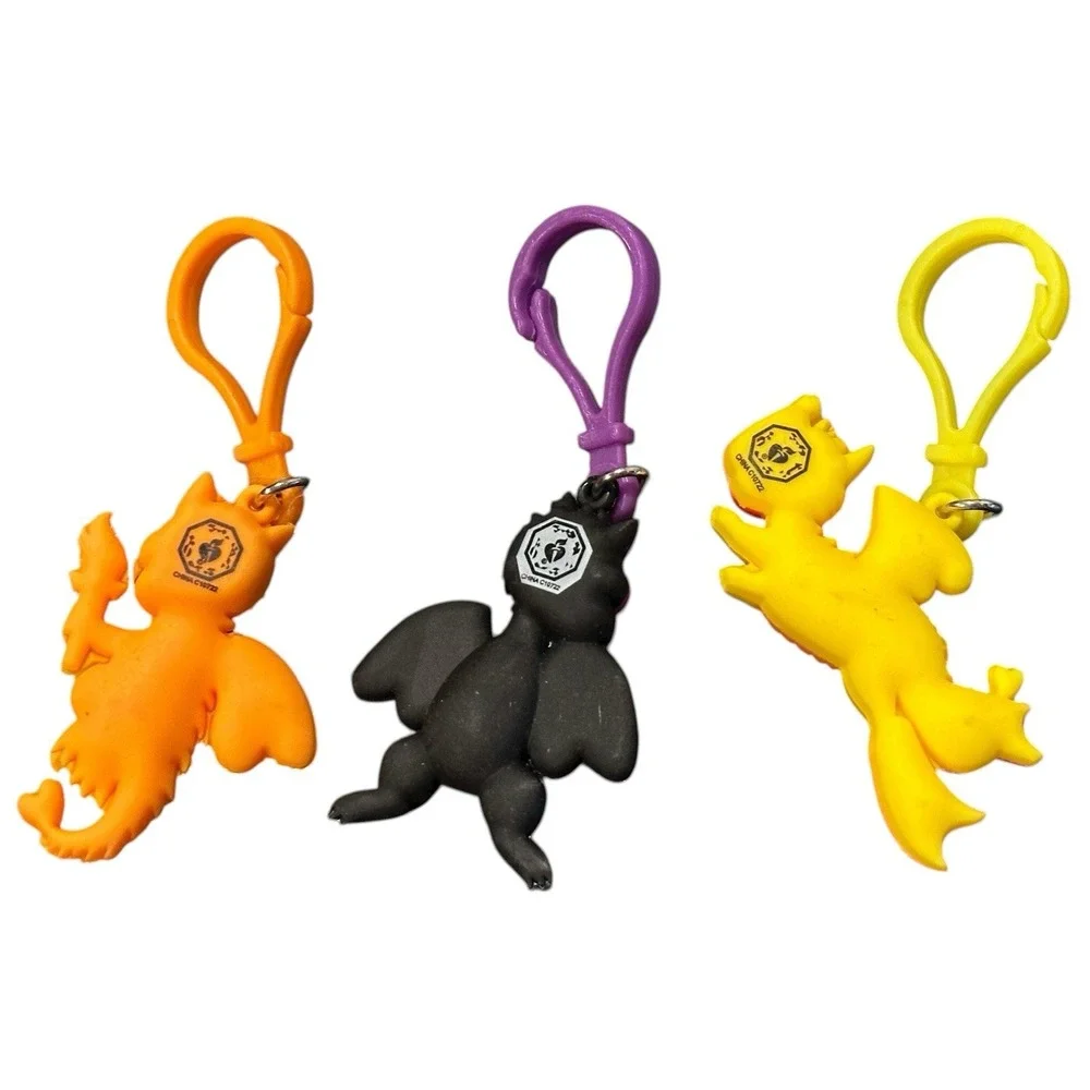American Heart Association Kids Heart Challenge Dragon Keychains Set of 3 Hearty